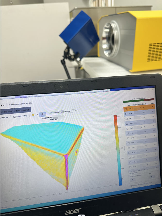 使用涂魔師3D非接觸整體膜厚成像系統(tǒng)測(cè)量電芯絕緣涂層厚度