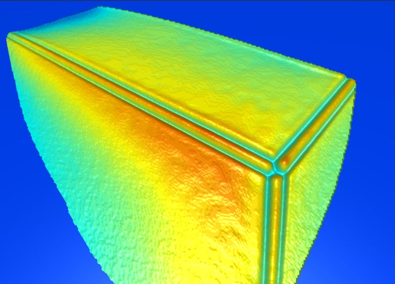 使用涂魔師3D測厚儀測量方殼電芯絕緣涂層厚度